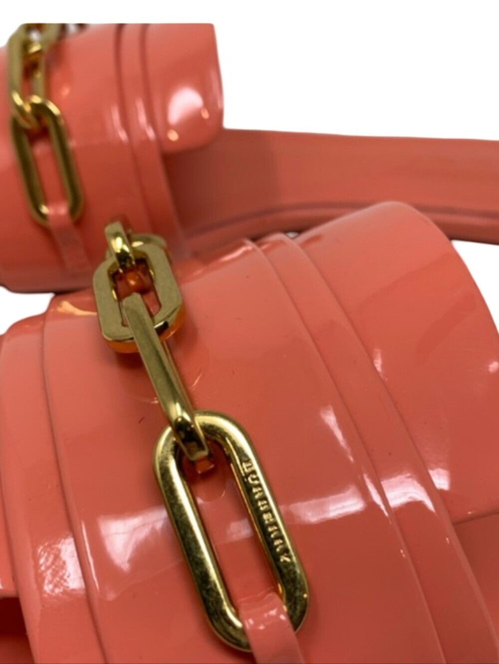 Burberry Coleford chain flat sandals in Pink Azalea patent leather Size EU 39 - Picture 5 of 12
